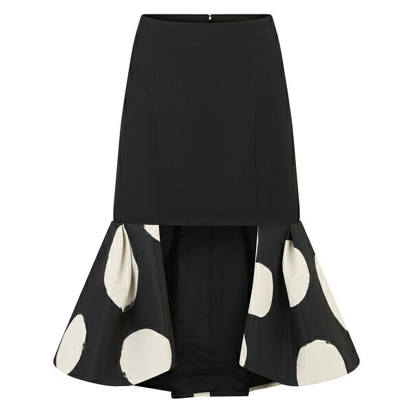 ニナリッチ レディース スカート ボトムス Double-flounce midi skirt Black|asty