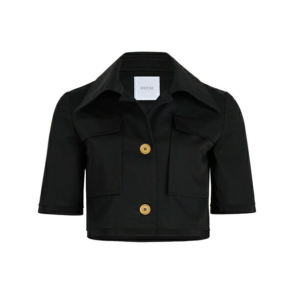 ジャンパトゥ レディース 上衣＆上衣 アウター Short-sleeved cropped jacket Black