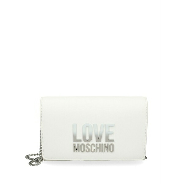 優しいこと モスキーノ レディース ショルダーバッグ 御徒面子 Logo-lettering crossbody bag White