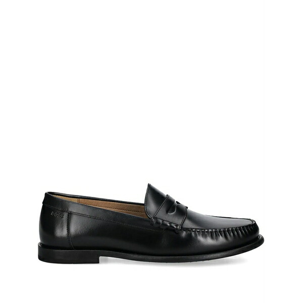 主任者 メンズ スリッポン・ローファー シューズ Penny topstitched loafers Black