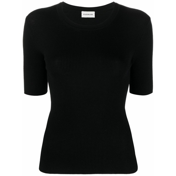パロッシュ レディース ニット&セーター アウター Round-neck knit top Black|asty