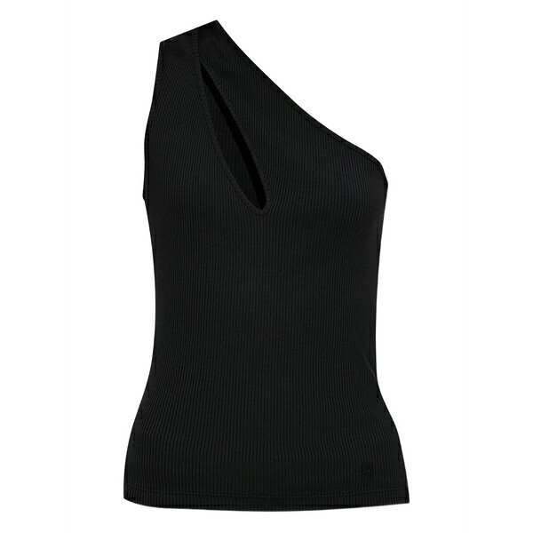 アミリ レディース シャツ トップス One-shoulder keyhole top Black|asty