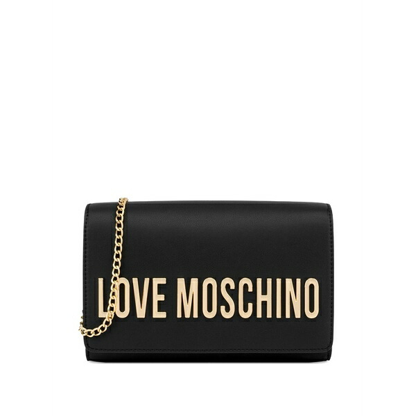 優しいこと モスキーノ レディース クラッチペダル御徒面子 御徒面子 Logo-lettering clutch bag Black