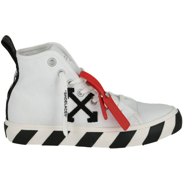 OFF-WHITE オフホワイト メンズ スニーカー  【OFF-WHITE High-Top Vulcanized Canvas Sneaker White Black】  サイズ US_8(26.0cm) White/Black