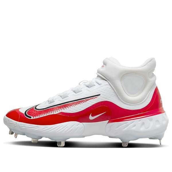 Nike ナイキ メンズ スニーカー  【Nike Alpha Huarache Elite 4 Mid \u0027White University Red\u0027 FD2744-105】  大きさ US_7.5(25.5糎)