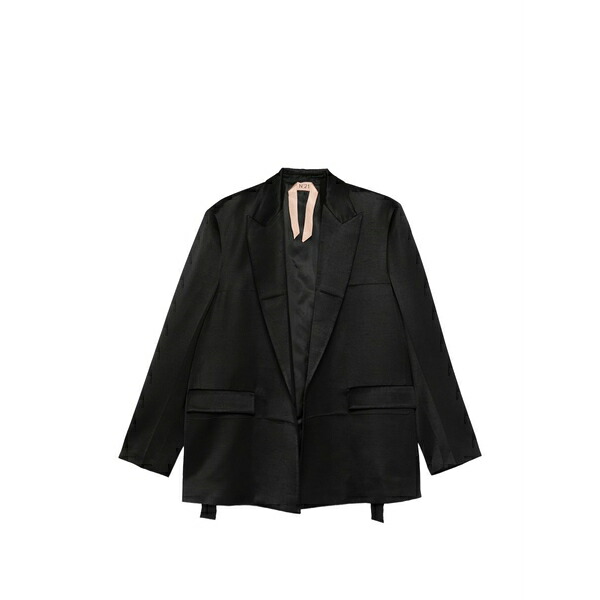 ヌメロ ヴェントゥーノ レディース 上衣＆上衣 アウター Peak-lapel blazer Black