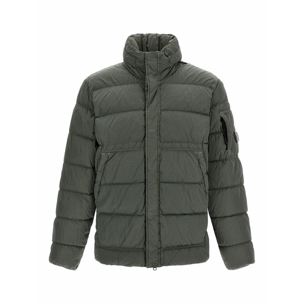 シーピーカンパニー メンズ 上衣＆上衣 アウター Goose-feather padded quilted jacket Grey メンズファッション-コート・ジャケット