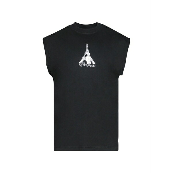 ヴェトモン メンズ Tシャツ トップス Crystal paris sleeveless t-shirt Black｜asty