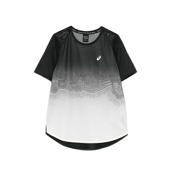 アシックス レディース プルオーバー トップス Road mesh-panel printed t-shirt Black