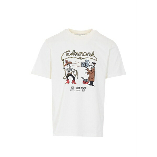 エドモンド スタジオ メンズ Tシャツ トップス Western t-shirt White|asty