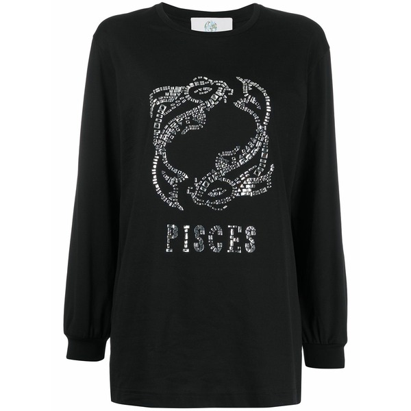 アルベルタ フェレッティ レディース ティーシャツ トップス Long-sleeve pisces t-shirt Black Tシャツ・カットソー-レディースファッション-トップス
