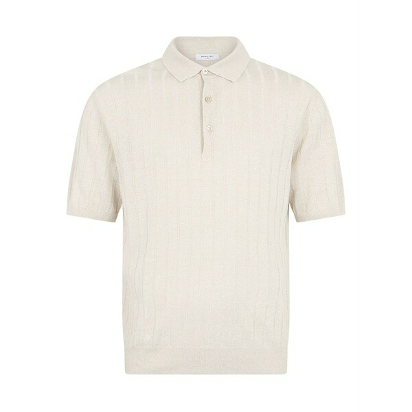 ボリオリ メンズ スポーツシャツ トップス Ribbed polo shirt Neutrals