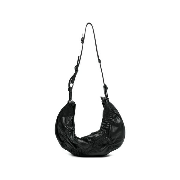 インナーム メンズ ショルダーバッグ 御徒面子 Gathered-detail messenger bag Black