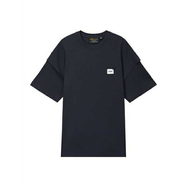アルファインダストリーズ メンズ プルオーバー トップス Double-layered waffle-knit t-shirt Grey