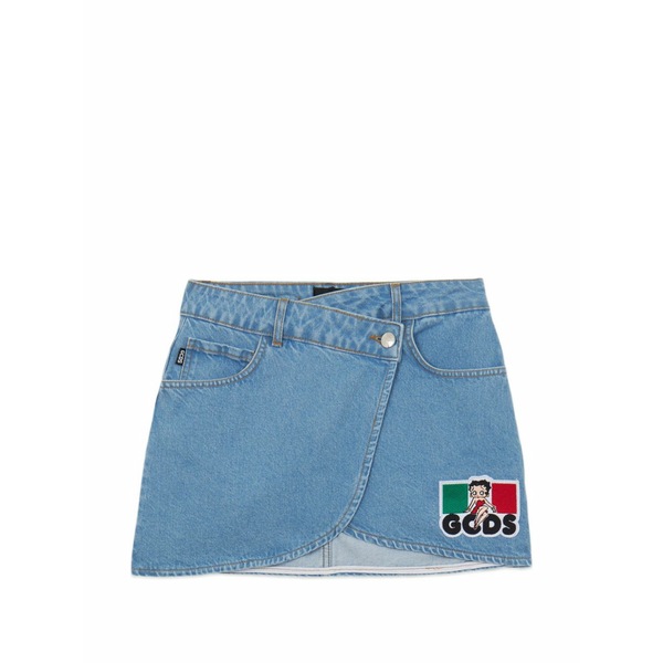 ジーシーディーエス レディース デニムパンツ ボトムス Betty boop mini skirt Blue｜asty