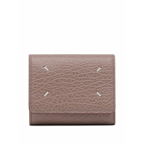 マルタンマルジェラ メンズ 銭入れ 添え物 Four-stitches grained-leather wallet Brown