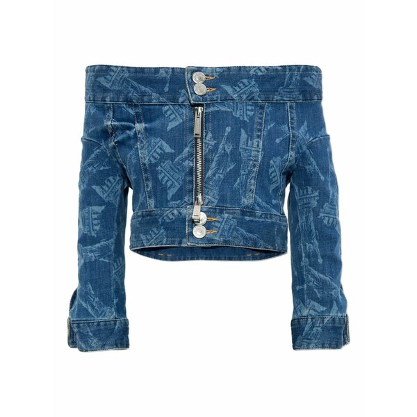 ディースクエアード レディース 上衣＆上衣 アウター X vaquera off-shoulder zip-fastening jacket Blue