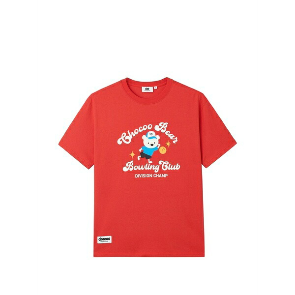 チョコレート メンズ Tシャツ トップス Bear-print t-shirt Red|asty
