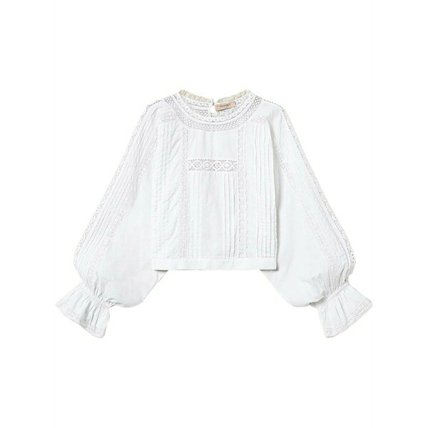 ツインセット レディース シャツ トップス Embroidered blouse White