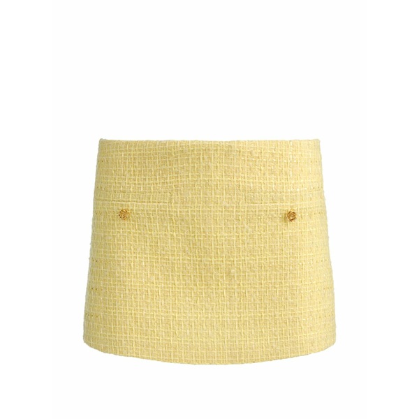 アリス アンド オリビア レディース カジュアルパンツ ボトムス Mace button-embellishment shorts Yellow｜asty