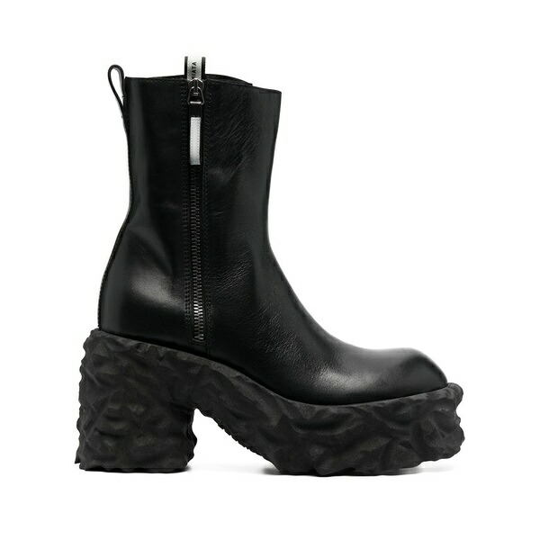 プレミアータ レディース ブーツ シューズ 110粍 zip-up chunky leather boots Black