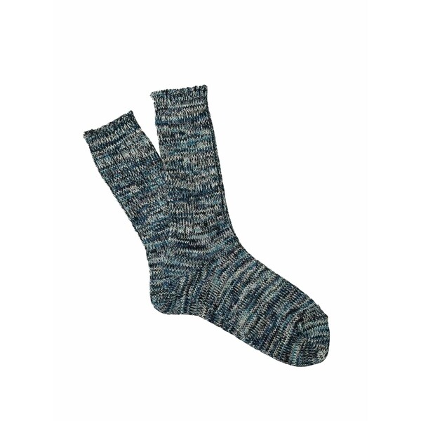 アノニマス 哲学 メンズ ソックス アンダー御召しもの 5color mix crew socks Blue