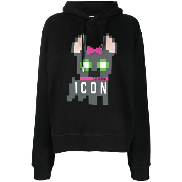 ディースクエアード レディース パーカー・スウェットシャツ アウター Icon hilde cotton hoodie Black