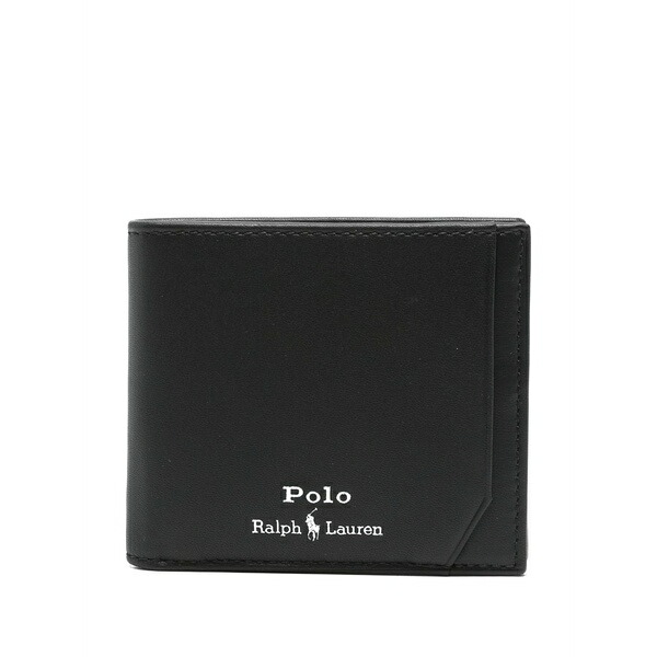 ラルフローレン メンズ 財布 アクセサリー Bi-fold leather wallet Black|asty