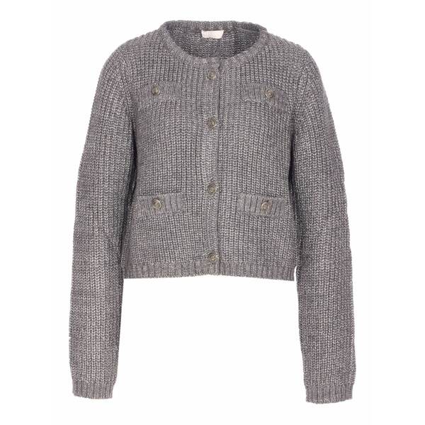 リュージョー レディース ジレー アウター Button cardigan Grey