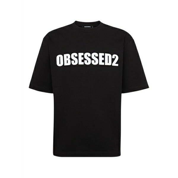 ディースクエアード メンズ Tシャツ トップス Obsessed2 t-shirt Black|asty