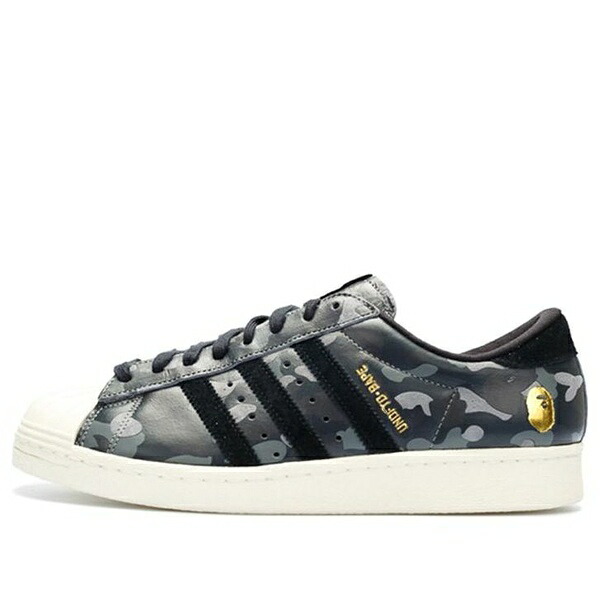 adidas アディダス メンズ スニーカー  【adidas x A Bathing Ape Undeafeated Superstar 80s \u0027Black Camo\u0027 S74774】  大いさ US_7.5(25.5珊) 靴-スニーカー-メンズ靴
