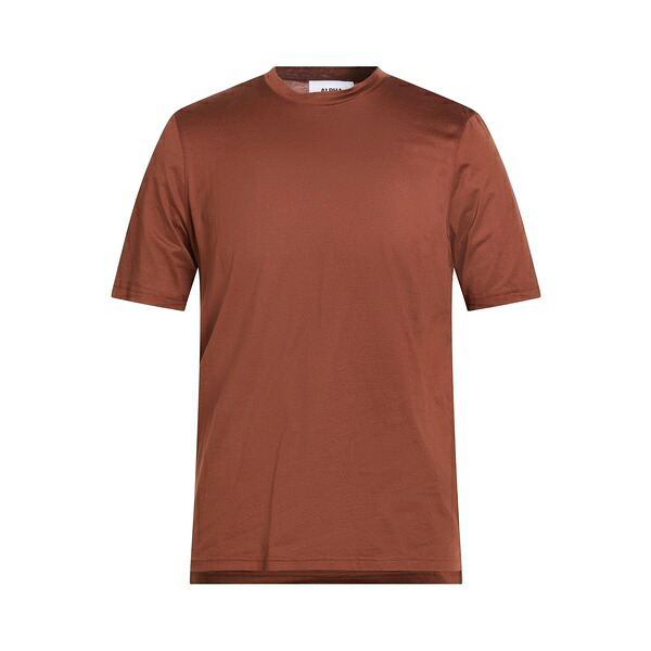 【送料無料】 アルファス テューディオ メンズ Tシャツ トップス T-shirts Brown|asty
