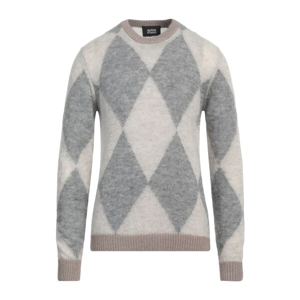 【貨物輸送無料】 アルファス テューディオ メンズ 編み物\u0026プルオーバー アウター Sweaters Grey