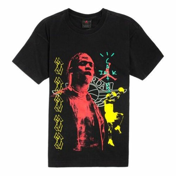 Air Jordan ジョーダン メンズ スニーカー 【Air Jordan x Travis Scott Ts Hot Blood Basketball Print T-Shirt 'Black' CK4029-010】 サイズ US_M_XXXL画像