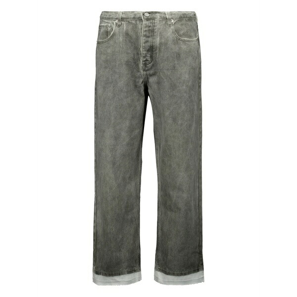 イロ メンズ デニムパンツ ボトムス Cotton-blend straight jeans Grey|asty