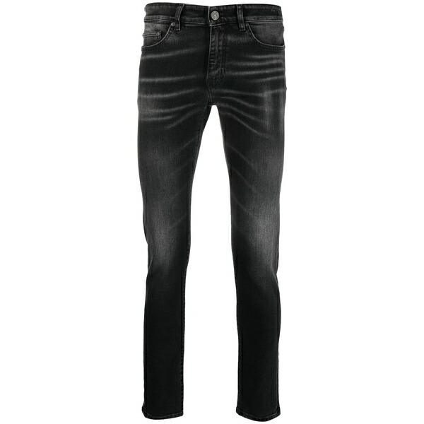 PTトリノ メンズ ジーンズズボン下 ボトムス Logo-patch skinny jeans Black