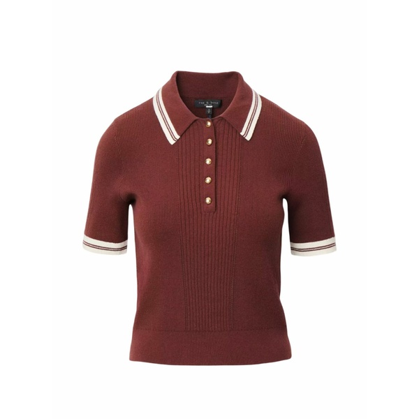 ラグアンドボーン レディース スポーツシャツ トップス Laurie tipped polo shirt Brown