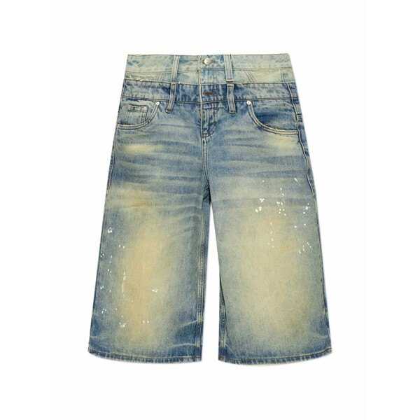 ミスビヘイブ メンズ カジュアルパンツ ボトムス Layered denim shorts Blue|asty