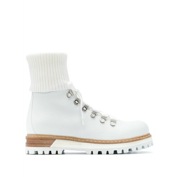ル シラ レディース ブーツ シューズ Lace-up leather boots White|asty