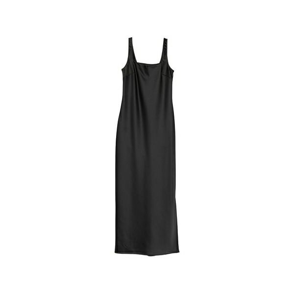 マニュエル リッツ レディース 衣装 トップス Square-neck slit dress Black