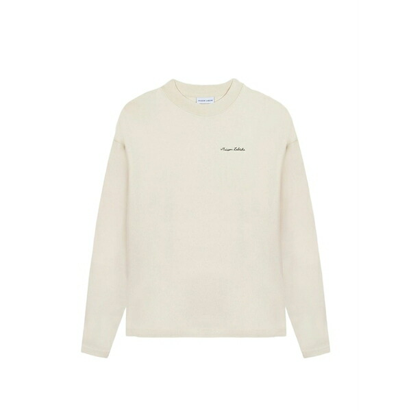 メゾンラビッシュ メンズ パーカー・スウェットシャツ アウター Logo-embroidered sweatshirt Neutrals
