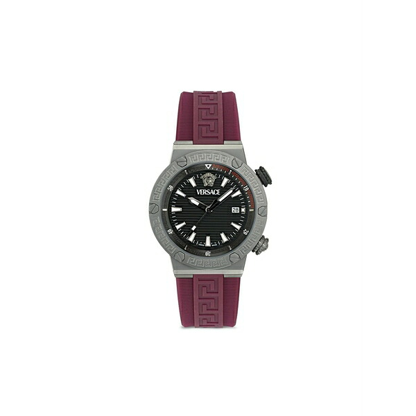 ヴェルサーチ メンズ ウオッチ 添え物 Greca logo diver 43粍 Black