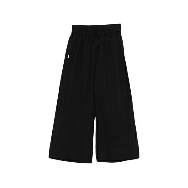 ラルフローレン レディース 心地好いズボン下 ボトムス Drawstring embroidered-logo trousers Black