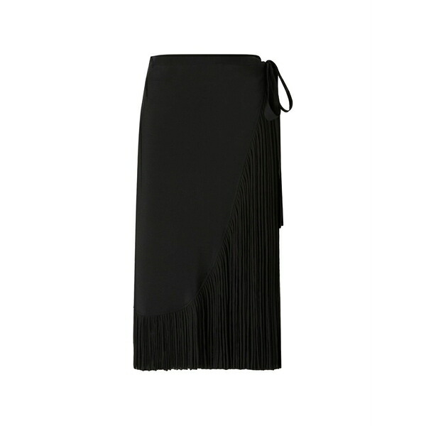 ピンコ レディース スカート ボトムス Bacedasco fringe wrap skirt Black|asty