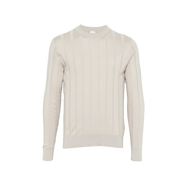 イレブンティ メンズ 編み物\u0026プルオーバー アウター Ribbed round-neck sweater Neutrals