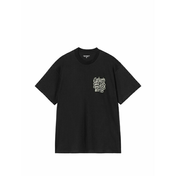 鉄道車両ハート型 メンズ プルオーバー トップス Graphic-print round-neck t-shirt Black