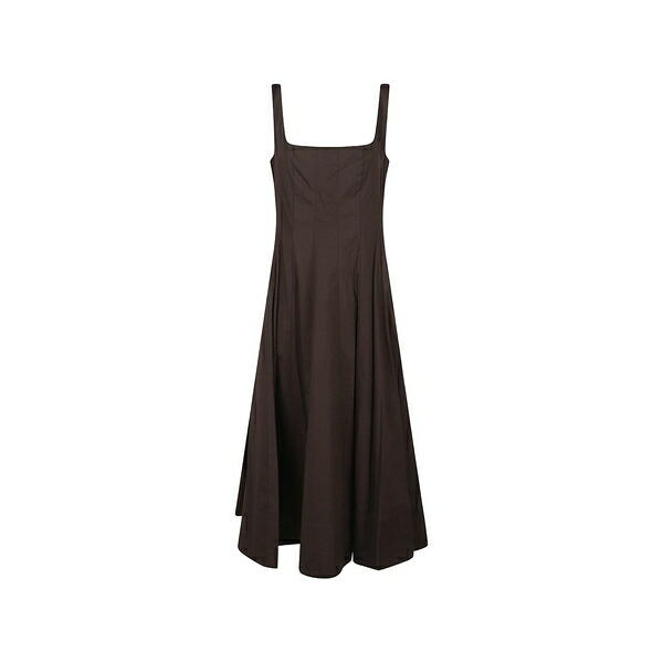 ステゥド レディース 衣装 トップス Square-neck sleeveless MIDI dress Brown