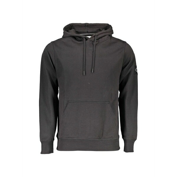カルバンクライン メンズ パーカー・スウェットシャツ アウター Logo-patch cotton hoodie Grey