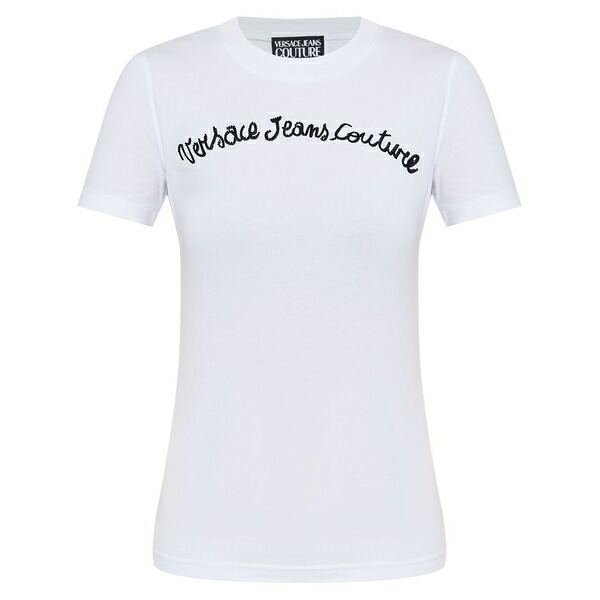 ベルサーチ レディース Tシャツ トップス Logo-embellished t-shirt White｜asty