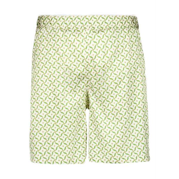 フレスコボールカリオカ メンズ 心地好いズボン下 ボトムス Lotus print silk shorts Green